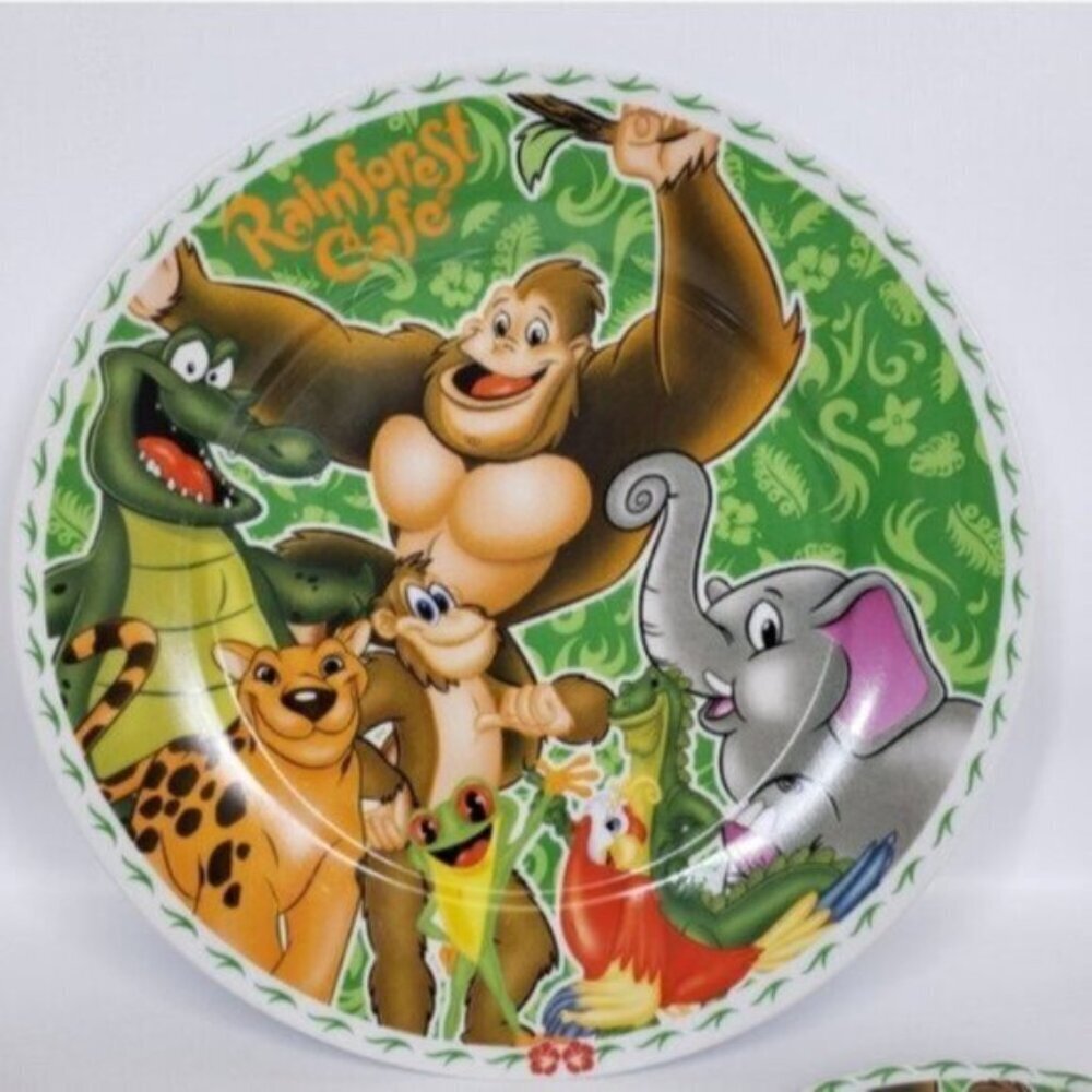Vintage Rainforest Cafe 3 Piece Place Setting Bowl Salad Dinner Plate Br… - Picture 7 of 13